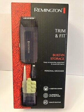 Remington Trim & Fit Full Size Trimmer Personal Groomer w/Built in Storage NEW